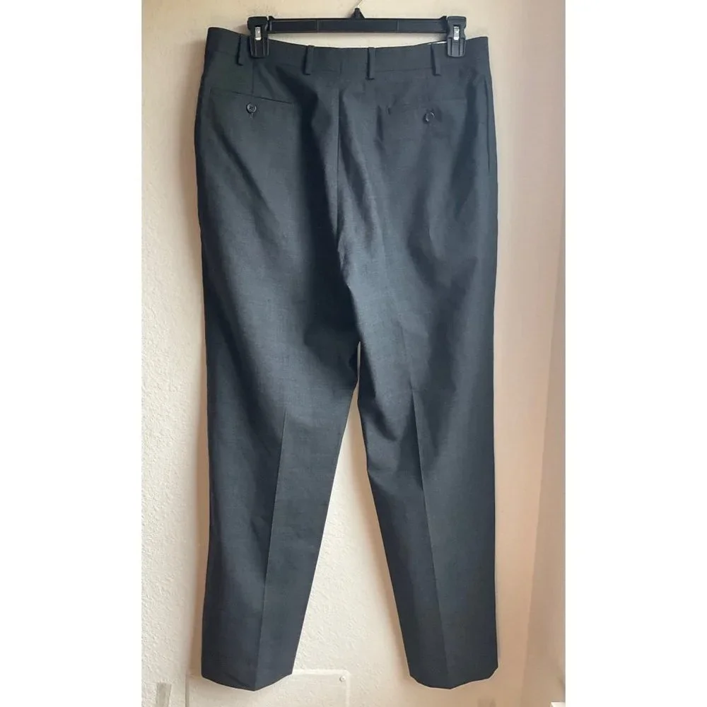 Lauren Ralph Lauren Men size 36x32 wool gray dress pants total comfort flat fron - Picture 2 of 10